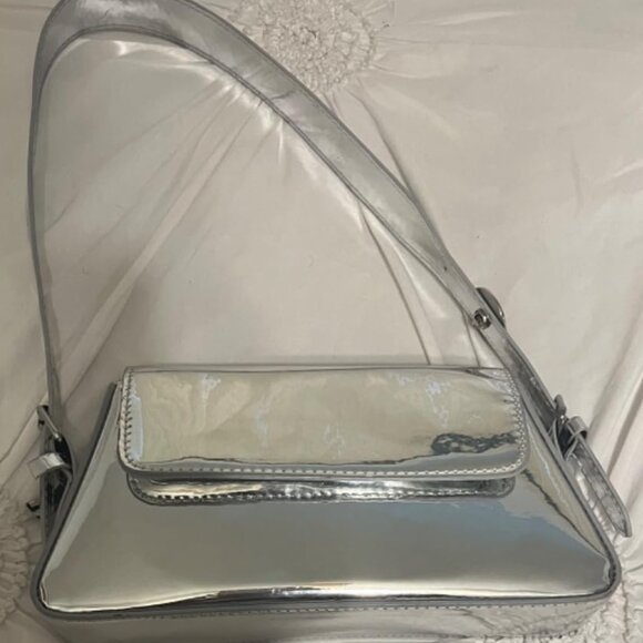 Neiman Marcus Y2K Silver Metallic Shoulder Bag - Picture 5 of 5